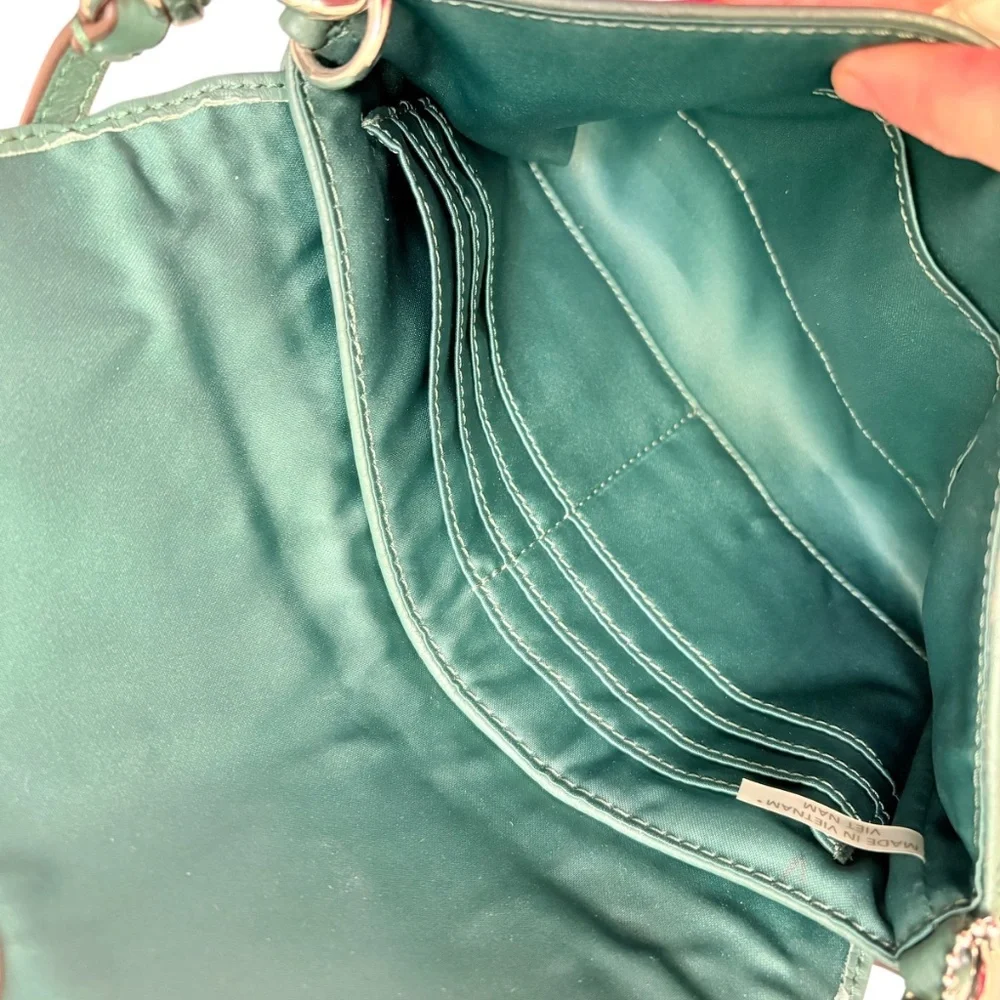 Coach green pebbled leather mini bag